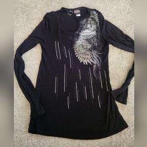 Harley Davidson rhinestone blouse size small